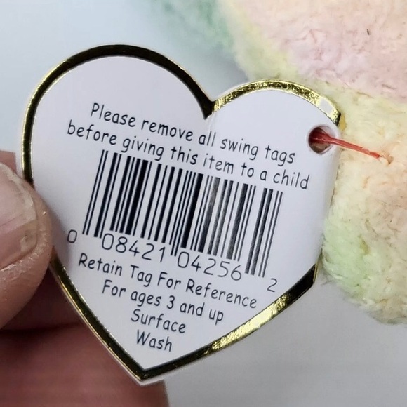 GROOVY pastel Tye-Dyed Bear, TY Beanie Babies, Authentic, 1999, Vintage - Picture 5 of 7